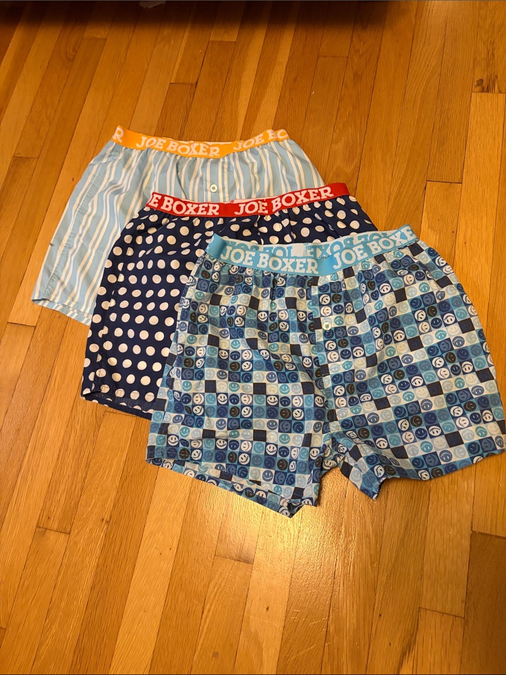 Joe Boxer Men's Trio of Blue Patterned Boxers